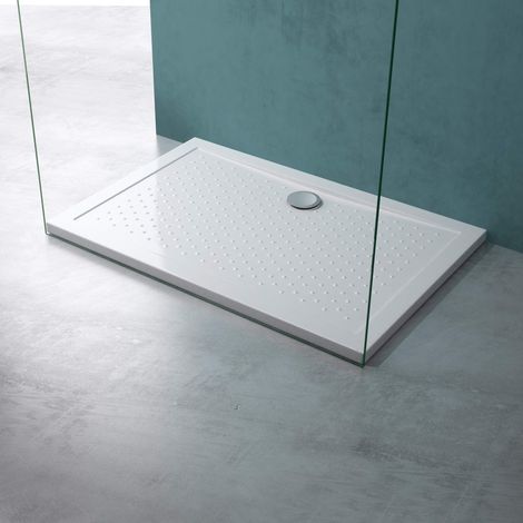 Mai & Mai Piatto Doccia 75x120x4cm Rettangolare Acrilico, Piatto Doccia Antiscivolo Bianco Lucia02AR (1/5)