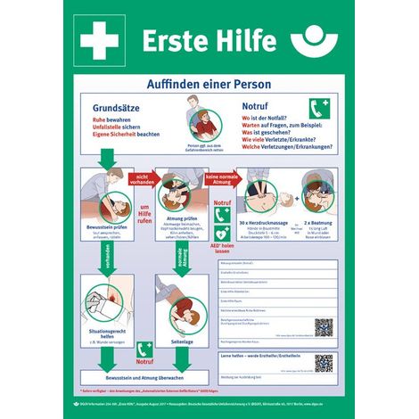 Plan de premiers secours selon l'information DGUV 204-001 L410xl590 mm - 9773K