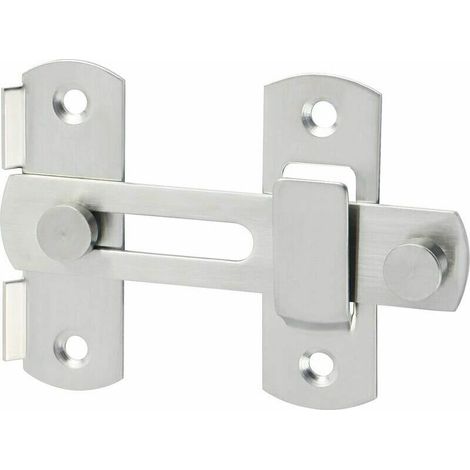 Sliding door lock with screws for door, window, closet and garden, brushed stainless steel finish, EMS9001 (1/5)
