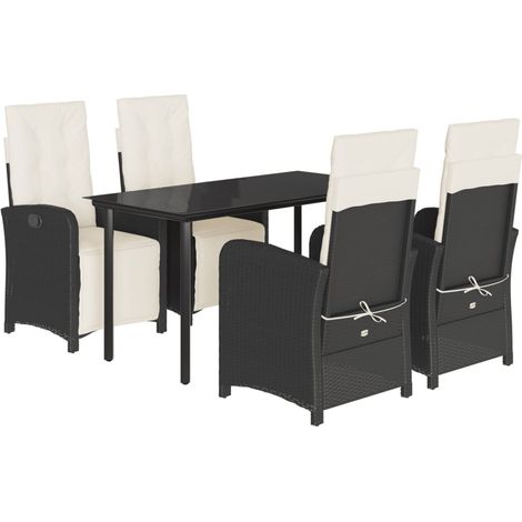 Maison Exclusive - Set de muebles jardín 5 pzas con cojines ratán (1/5)
