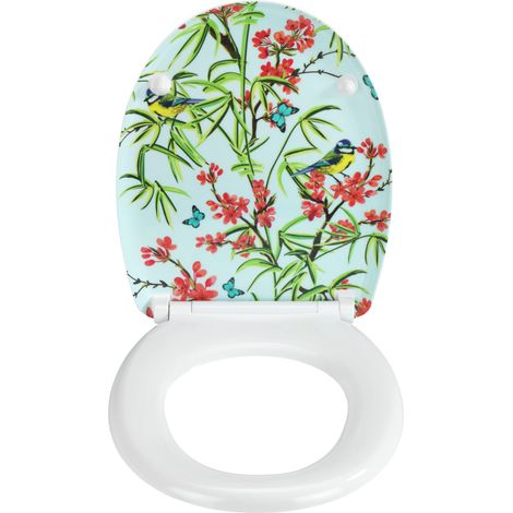 WENKO Abattant WC Original Natura, abattant WC avec frein de chute "easy close", fixation acier inox "fix clip", Duroplastique, 38x45 cm, multicolore (1/5)