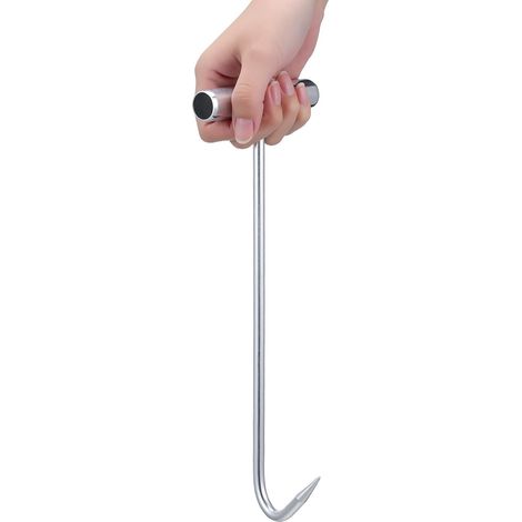 Crochet à Levier Portable en Fer Argenté Levage de Couvercle de Regard, Lot de 2pcs Robustes et Antirouille pour Usage Industriel (1/5)