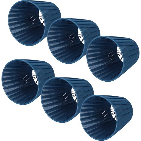 Lot de 6 abat-jour modernes et simples en tissu pour lustre ou applique murale à clip en cristal, bleu (1/5)