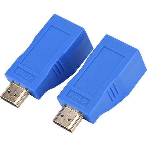 1 Paire Émetteur Récepteur HDMI sur RJ45, Amplificateur de Signal jusqu'à 30 mètres, Adaptateur Prolongateur Haute Performance (1/5)