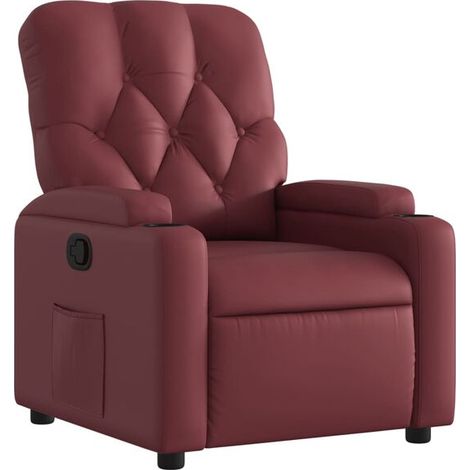 Fauteuil inclinable en similicuir bordeaux (1/5)