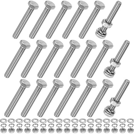 20-Pcs Vis À Tête Hexagonale M6x40mm Kit De Boulons Et Écrous (1/5)