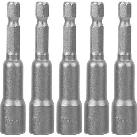Set mit 5 magnetischen Sechskant-Steckschlüsseln, elektrischem Schraubendreher, magnetischem Adapter für 7-mm-Bohrer (1/5)