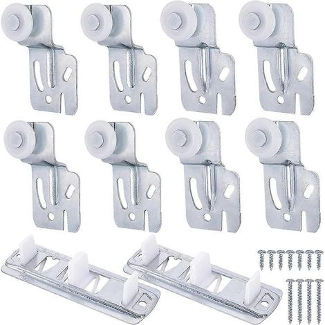 Kit de 10 roulettes de rechange pour porte de placard coulissante avec rail de guidage pour portes suspendues. (1/5)
