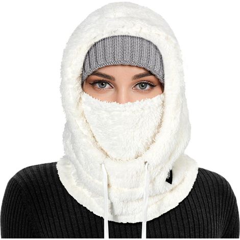 Plüsch Sturmhaube mit Nackenwärmer für Damen und Herren, winddicht & warm (1/5)