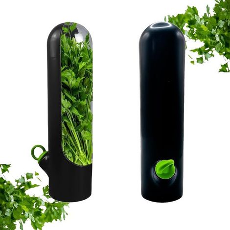 Recipiente para hierbas aromáticas para el refrigerador，menta y espárragos. Mantiene las verduras frescas durante 2-3 semanas. (1) (1/5)