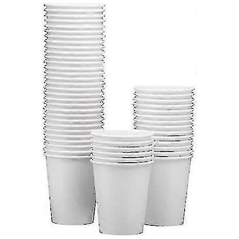 Paquet de 100 gobelets jetables en papier blanc de 240 ml (8 oz) pour boissons chaudes/froides (1/4)