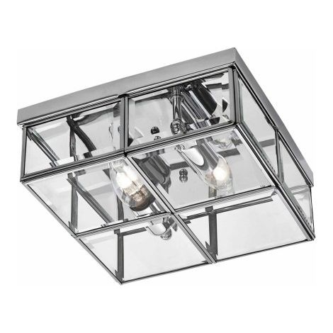 Plafonnier Monza verre clair chrome 2xE14 30cm LP