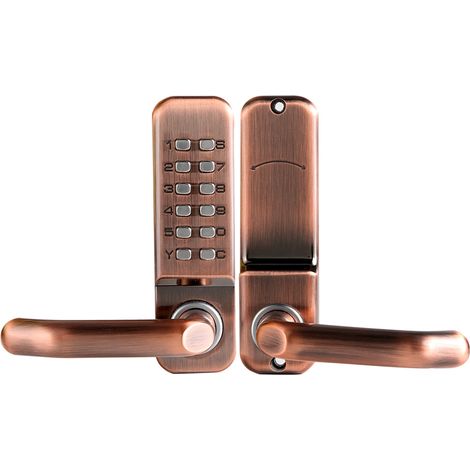 Serrure de porte mécanique intelligente numérique à bouton-poussoir, clavier numérique sans clé, étanche (1/5)