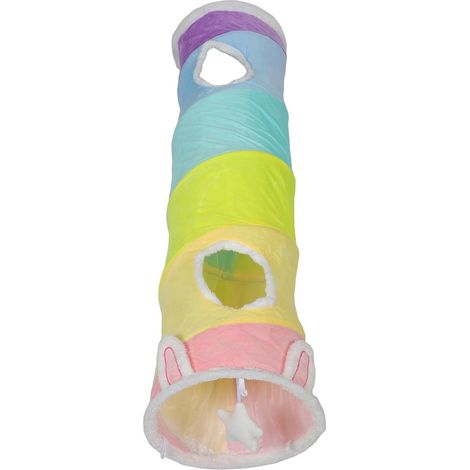 Tunnel pour chat et tunnel pour chat ondulé Tube interactif pliable de 120 cm pour chatons d'intérieur et animaux de compagnie pliables pour l'exercice et l'enrichissement (1/5)