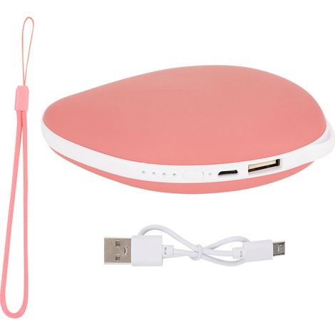 Hand Warmer - 4000 Mah Portable Power Bank - Dual-Function USB Charger And Hand Heating Device For Cold Weather - Pink - 1 Piece (1/5)