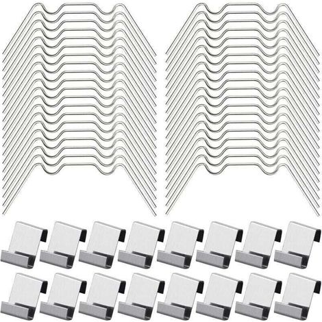 100Pcs Clips de Vitrage pour Serre Inclure 50Type W Serre Pinces en Acier Inoxydable et 50 Clips de Type Z pour Vitre de Serre (1/4)