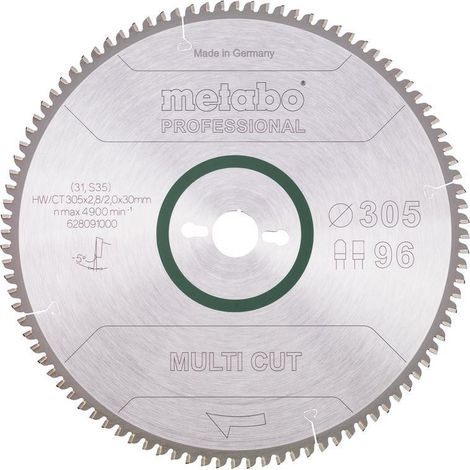 Metabo 628091000 Hoja de sierra circular 30,5 cm plata
