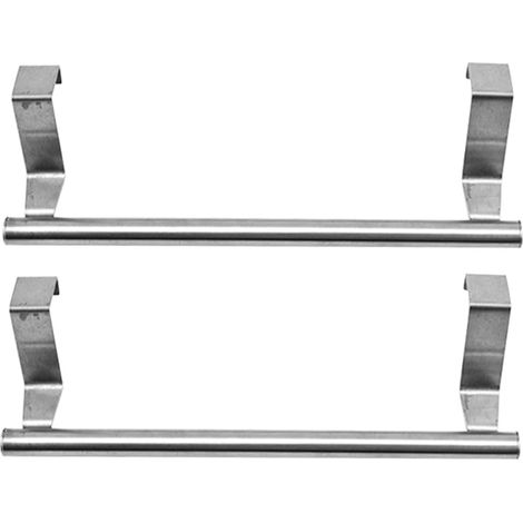 Porte-serviettes sans perçage, acier inoxydable, 23,7 cm, lot de 2, à suspendre la porte pour salle (1/5)