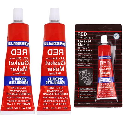 2x85g Pate a Joint Moteur, Joint Carter Huile Moteur, Silicone Haute Temperature, Carburateur Mastic en Silicone,D'étanchéité du Service,Plage de Température -60 °C à 320 °C-Rouge (1/5)