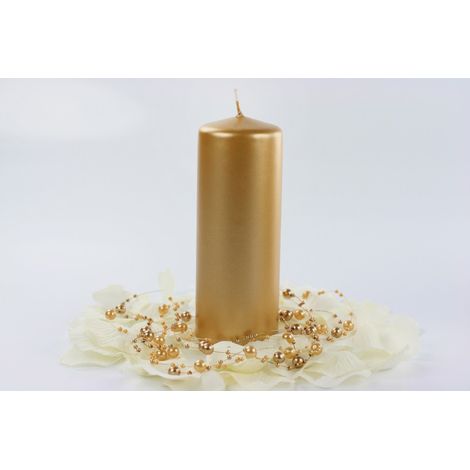 Candela club metallizzata, oro, 15 x 6 cm (1 confezione / 6 pezzi) (1/4)
