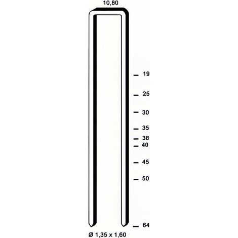 10 000 agrafes claires L-38 - 10,8 x 38 x D. 1,35 x 1,6 mm - 6L-383 - Alsafix