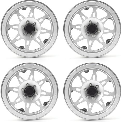 Stück 2,2-Zoll-Radnaben aus Aluminiumlegierung für 1/10 RC-Cars, silbernes Zubehör (1/5)