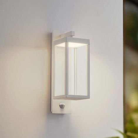 [NEUWERTIG] B-Ware Lucande LED-Außenwandlampe Ferdinand weiß 38 cm mit Bewegungsmelder IP54 (1/2)