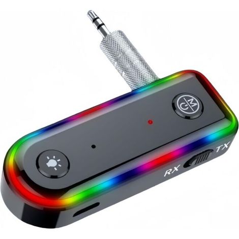 Adattatore per auto Bluetooth 5.0 con jack AUX da 3,5 mm, ricevitore vivavoce a doppio jack per stereo domestico/cuffie cablate (1/4)