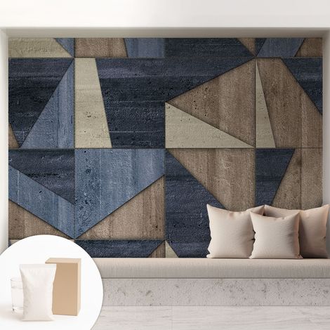 Papier peint intissé mural avec imprimé motifs uniques apparence moderne - Colle incluse gratuite Motifs géométriques 208x146 cm (1/5)
