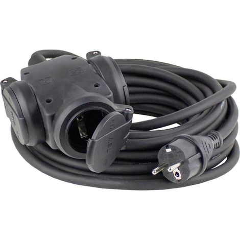 AS Schwabe 60446 Strom Verlängerungskabel  16 A Schwarz 10.00 m H07RN-F 3G 2,5 mm²