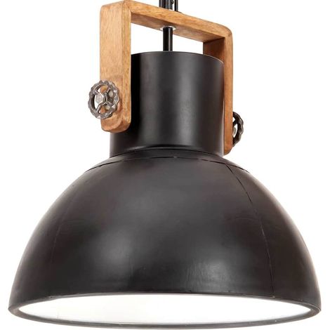 vidaXL Lámpara colgante industrial redonda 25 W negro 40 cm E27 (1/5)