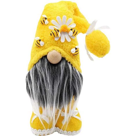 Niedliche, gesichtslose Bienenpuppe, handgefertigte Zwergelfenpuppe, Ornament für Zuhause, Bauernhaus, Bienentag-Dekoration (1/5)