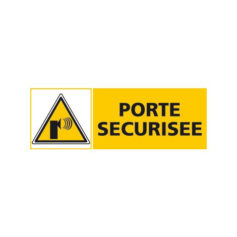 Panneau PORTE SECURISEE (C0442) - Adhésif - 210 x 75 mm