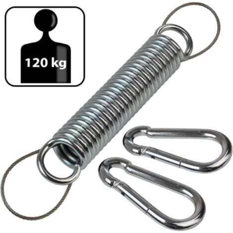 Ressort en Acier pour Chaise Suspendue Fauteuil Suspendu hamac avec Corde de sécurité et Deux mousquetons (1/4)