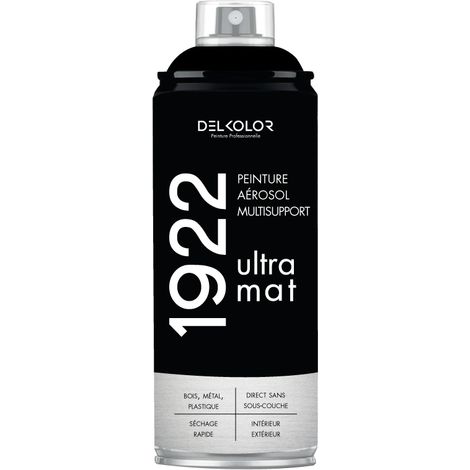 Delkolor 1922 peinture multi-support aérosol mat 400 ml Couleur: NOIR MAT (1/2)