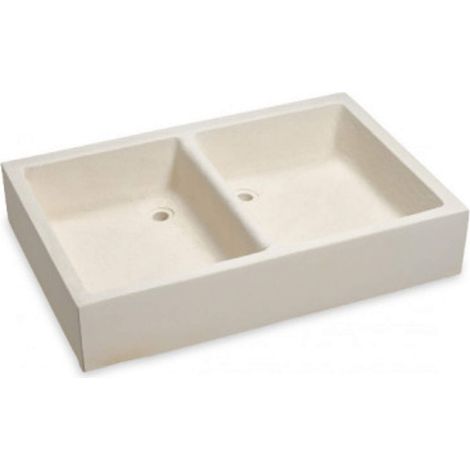 Evier 2 vasque béton – Couleur Champagne RAL 1733 – Pour extérieur