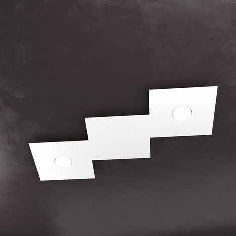 Applique Moderna 3 Moduli Eccentric Metallo Bianco 2 Luci Gx53