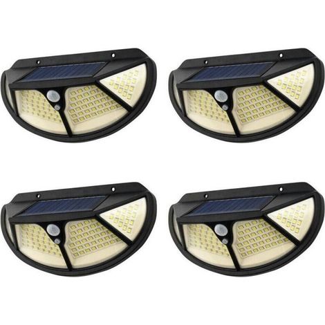 Lot De 4 Projecteurs Solaires D'extérieur Avec Détecteur De Mouvement 102 Led Smd Ta005