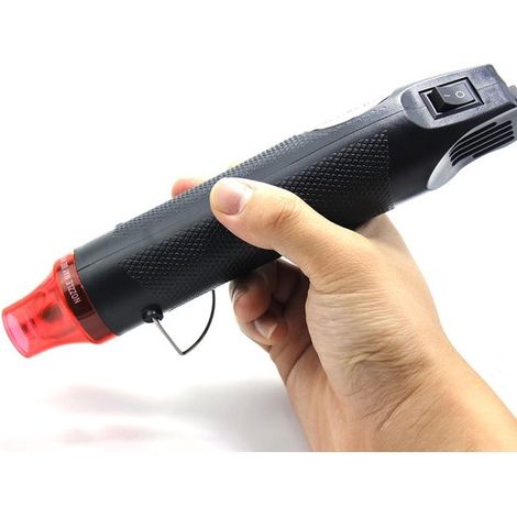 Pistolet à air chaud - 300 W - Souffleur d'air chaud portable - Pistolet thermique - Séchoir à air chaud portatif - Petit et léger - Bricolage - Loisirs - Noir (1/4)