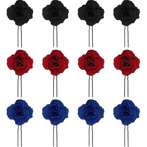 12 Pieces Flower Hair Clips, Retro U-Shaped Hairpins, Bridal Hairpins, Hair Accessories for Girls, Women and Girls, Party, Beach, Wedding (1/5)