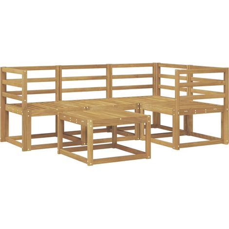 Outdoor Sofa Set 5 pcs White 59 x 59 x 37 cm Solid Acacia Wood vidaXL (1/5)