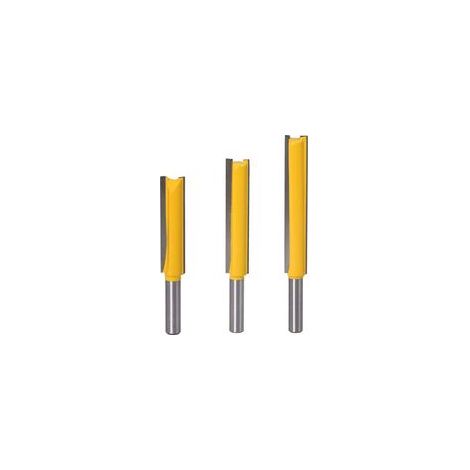 Jeu de 3 fraises droites 8 mm extra-longues pour défonceuse bois – (1/5)
