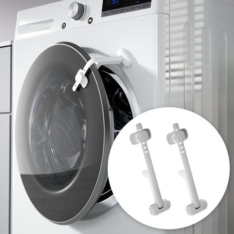 EUDEMON Dispositif de sécurité bébé amélioré pour porte de lave-linge/sèche-linge, verrou de porte, maintient la porte ouverte (blanc) (2 pièces) (1/5)