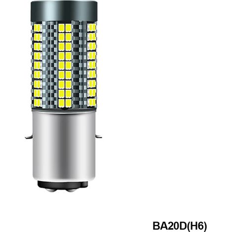 H4 H6 BA20D 12V 6000K 126 LED P15D Chip Motorradscheinwerferlampe für Auto (Fern-/Abblendlicht)  05329-AquaForge