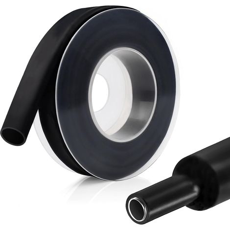 4:1 Gaine Termorétractable,2m de Longueur(Ø8mm,Noir) Gaine Retractable pour Fil Electrique,Manchon Thermoretractable,Tube Thermorétractables avec Adhésif,pour Câbles (1/5)