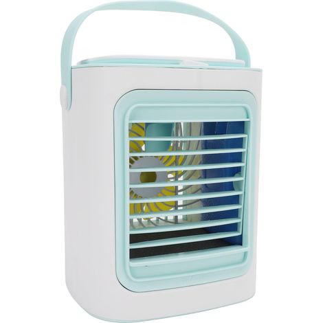 Climatiseur portable personnel par évaporation avec 3 vitesses de ventilation, 2 modes brumisateur, 7 couleurs d'éclairage et ventilateur de bureau silencieux USB pour la chambre ou le bureau. (1/5)