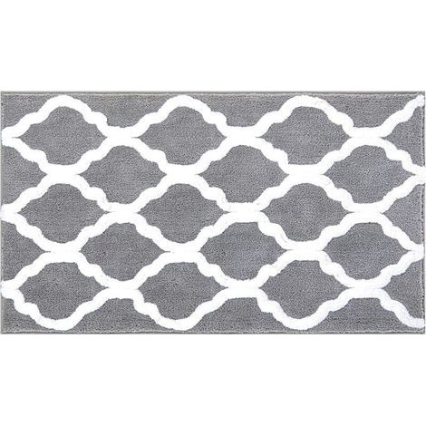 Tapis Bain Microfibre Carpette Anti-Glissant Antibacterienne Tapis de Bain Lavable en Machine (Gris, 60×90cm) (1/4)