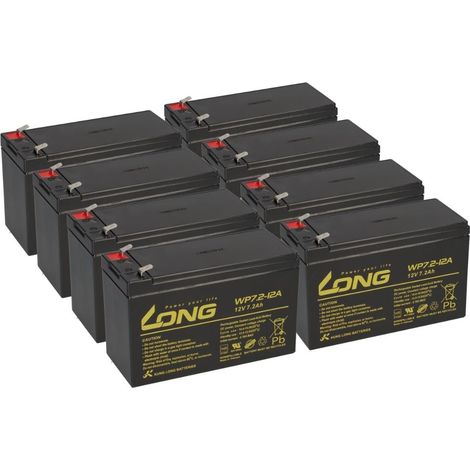 8x Kung Long WP7,2-12A F2 AGM-Akkus 12V 7,2Ah – passend für AEG Protect C 2000 (1/5)