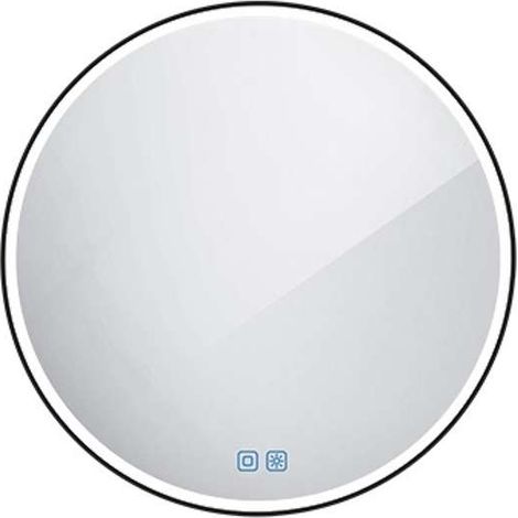 Nimco Spiegel - Spiegel mit LED-Beleuchtung, Durchmesser 60 cm, Berührungssensor, schwarz ZPC 28000RVX-90