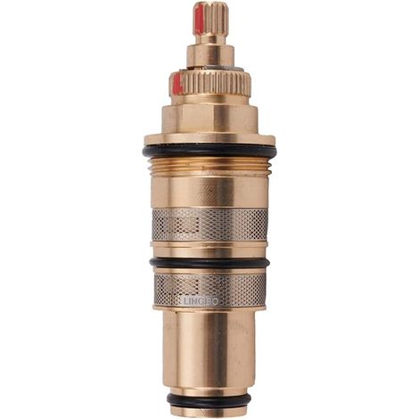 Shower Flow Valve Replacement Parts Thermostatic Valve Cartridge Shower Faucet Valve Stem Shower Valve Handle Replacement Parts Repair Kit Temperature Control Brass (1/5)